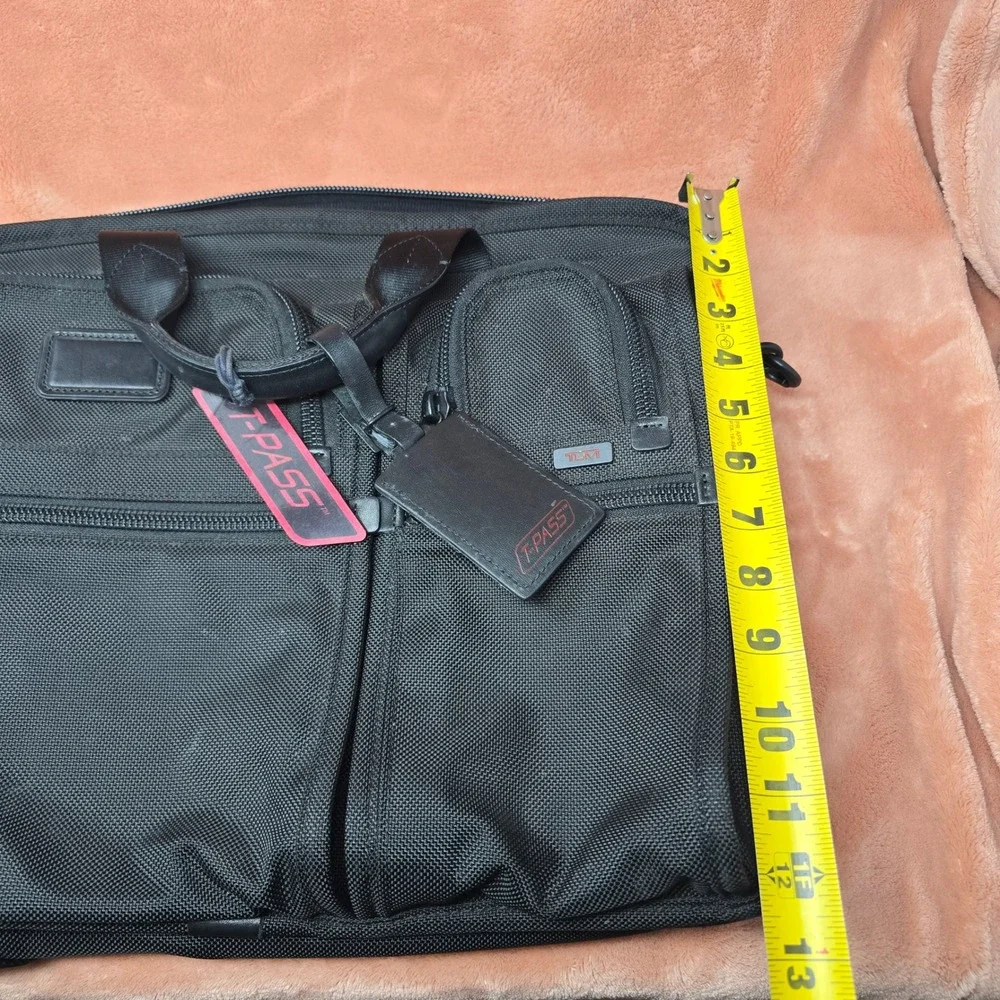 Tumi Alpha T Pass Expandable Laptop Briefcase Bag‎ Black Business Travel